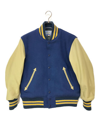 【36】 WHITESVILLE WV14904 Leather Stadium Jumper Varsity Jacket Blue