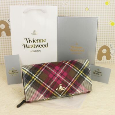 Vivienne Westwood Bi-fold Wallet Check Pattern Long Wallet 64VV493