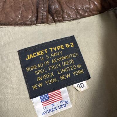 used size 40 AVIREX  Type G-2 Men's Flight jacket 80's rider's jacket brown