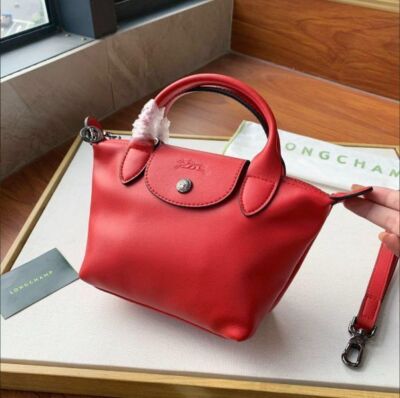 Longchamp Le Pliage XS size Tote Bag Hand bag Shoulder bag Red Leather