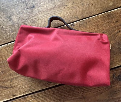 Longchamp Tote Bag Handbag Pouch with handle Zipper Bag Red/beige Leather