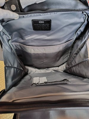 Black Leather tumi Alpha 3 Brief Pack Backpack 9603578DL3