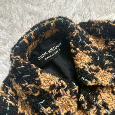 Junya Watanabe Comme des Garçons tweed coat from 2000s oversized silhouette S