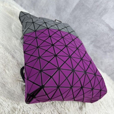 Bao Bao Issey Miyake leather backpack bicolor drawstring Gray Purple used