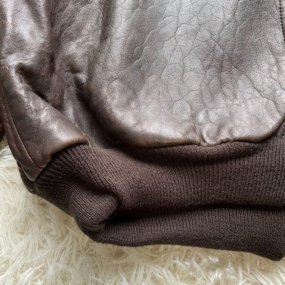 AVIREX Leather Jacket A-2 Genuine Leather Flight Jacket Brown Size XL  90's