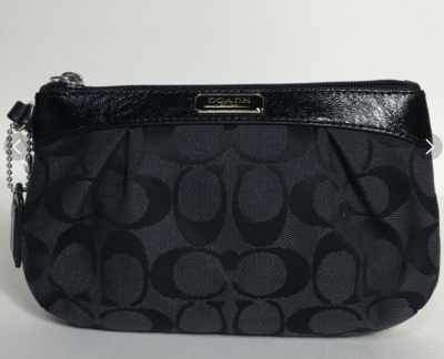 Coach Signature Multi Pouch Black Multi-purpose pouch Canvas Leather Women