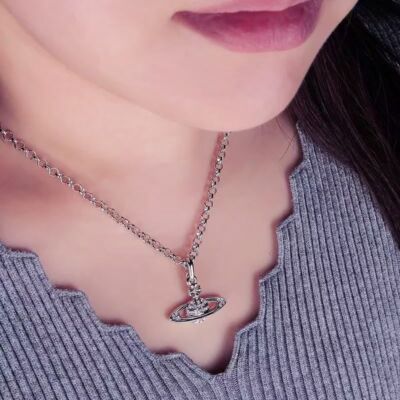 vivienne Westwood full diamond silver necklace