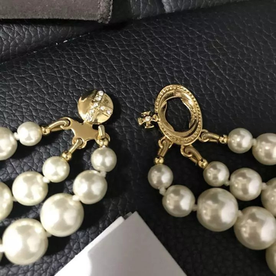 Vivienne Westwood Necklace Triple Pearl Choker Gold Accessories Box included