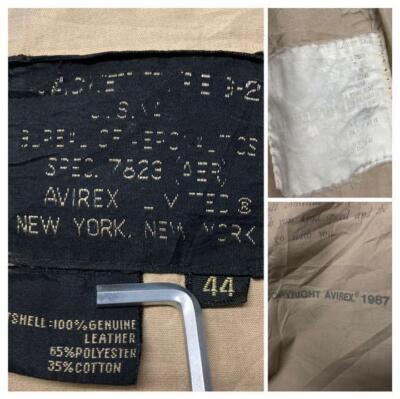 Vintage 80s US NAVY Avirex Type G2 Leather Bomber flight Jacket XL Brown