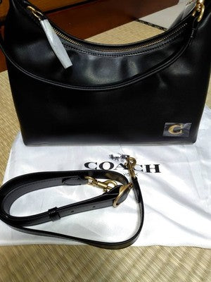 COACH CR981 Juliet Shoulder Bag handbag crossbody glove tan leather black