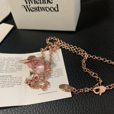 Vivienne Westwood Tiny Orb Necklace, Rose Gold, 42cm Chain, Box Included