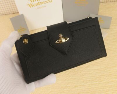 chose 3colors Vivienne Westwood Long Bi-fold Wallet 66VV906 Black Rose Blue
