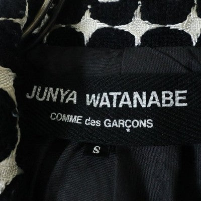 JUNYA WATANABE Polka Dot Cut-Off Single Breasted Tailored Jacket Black/Silver S