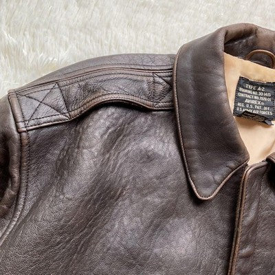 AVIREX Leather Jacket A-2 Genuine Leather Flight Jacket Brown Size XL  90's