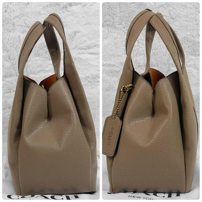 COACH CM545 LANA23 Crossbody 2way Shoulder Bag Leather Dark Stone Brown Outlet