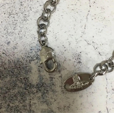 Vivienne Westwood necklace smallorb silver red chain80cm drawstring bag cross