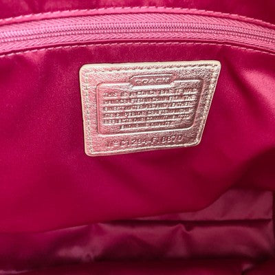 COACH Brand Gold x Beige Signature Pattern Tote Bag Shoulder bags Women's
