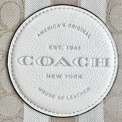 Coach C8417 Handbag Shoulder Bag White Khaki one item only From JAPAN New item