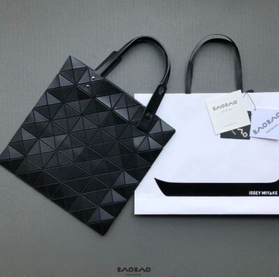 BAO BAO Issey Miyake Lucent Matte Tote Bag From Japan 34 x34 cm Blacksp