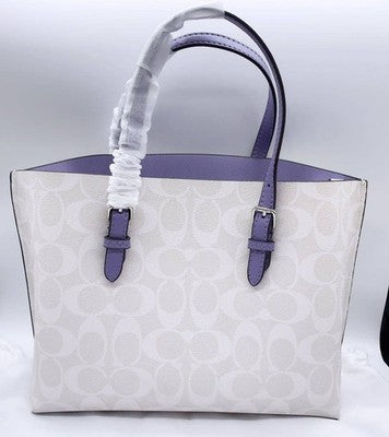 Coach C4250 Mollie Tote 25 in signature canvas Crossbody White Outlet New
