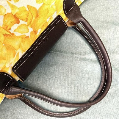 Longchamp Le Pliage L size Tote Bag Handbag Yellow petals Women's fashion