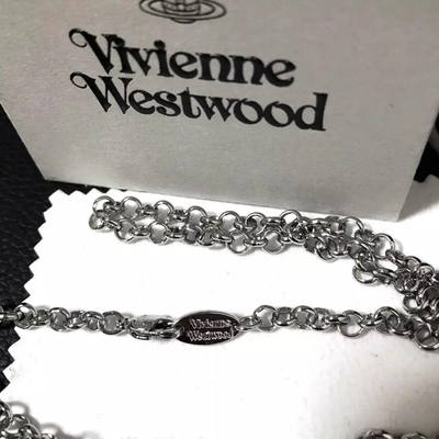 Vivienne Westwood Orb Necklace Small Orb Silver x Clear Accessories Box included