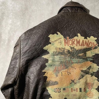 AVIREX A-2 Flight Jacket, Leather jacket L 50th Anniversary Edition Brown