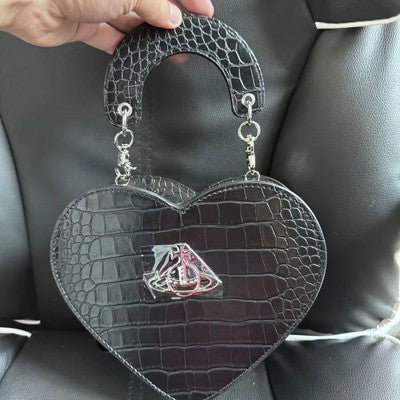 see description 2 color Vivienne Westwood Crocodile Pattern Cowhide Shoulder Bag