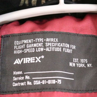 Avirex Leather Jacket Aged Suede Leather Jacket Black Men's XL Buckskin