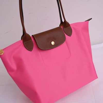 see description 3size Longchamp Le Pliage Tote Bag Handbag Pink Leather
