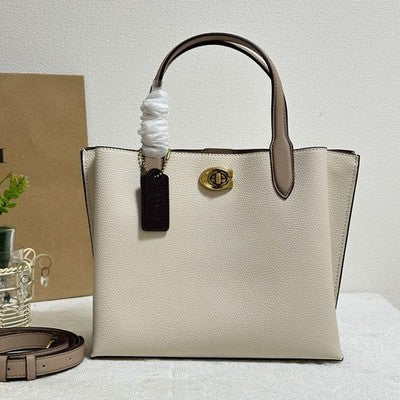 Coach Willow Tote 24 Colorblock C8561 B4CAH Brass/Chalk Multi