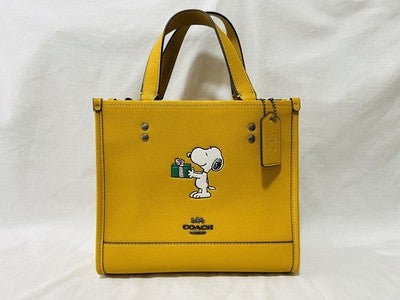 COACH x PEANUTS Dempsey Tote 22 Snoopy gift motif 2way bag CE918 outlet New JP