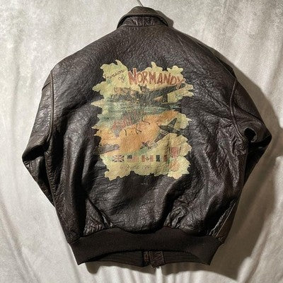 AVIREX A-2 Flight Jacket, Leather jacket L 50th Anniversary Edition Brown