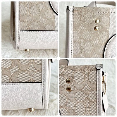 Coach C8417 Handbag Shoulder Bag White Khaki one item only From JAPAN New item