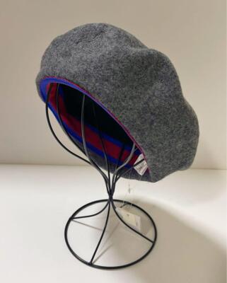 check description chose color Vivienne Westwood Beret hat Beige wool embroidery