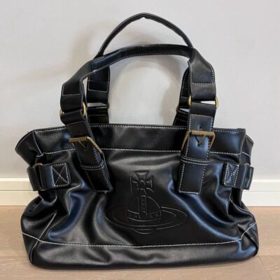 Vivienne Westwood Accord Tote Bag Orb Embossed Black Bag Outlet Product Bargain