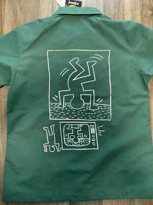 see description Uniqlo Keith Haring SUBWAY DRAWINGS Coach Jacket Green Size XS