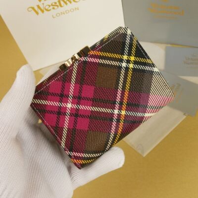 Vivienne Westwood Tri-fold wallet  clasp wallet 13VV114 Check pattern