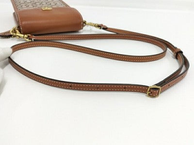 COACH Fawn Crossbody Micro Signature Jacquard Shoulder Bag Leather Canvas