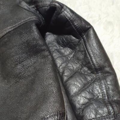 AVIREX Flight Jacket B-3 Mouton Sheep Leather Black 36 Made in America