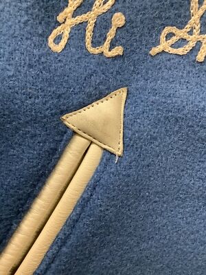 【34】 WHITESVILLE 30oz Wool Melton Award Jacket Leather WV10492/493 Blue x White