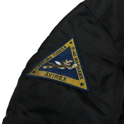 Avirex MA-1 Flight Jacket Flying Tiger Men's Black Size M Embroidered Patches
