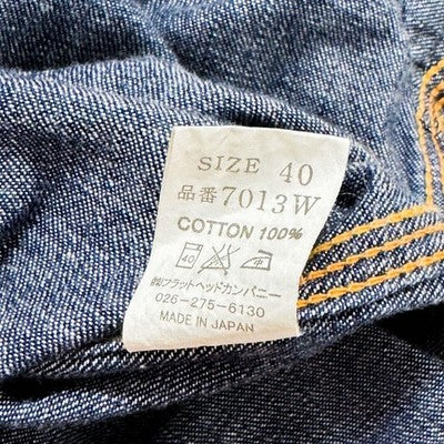 The Flat Head Denim Work Shirt Indigo Size 40 Denim Cotton One wash