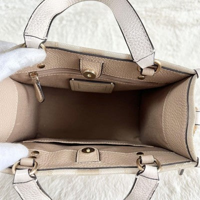 Coach C8417 Handbag Shoulder Bag White Khaki one item only From JAPAN New item