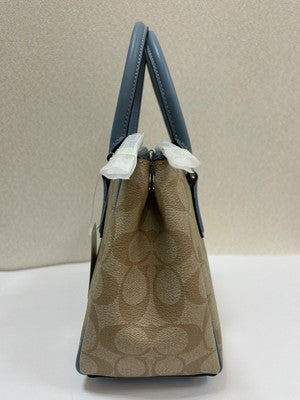COACH Signature 2way Handbag Tote Bag Shoulder bag Light Khaki Leather F67027