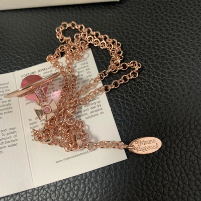 Vivienne Westwood Tiny Orb Necklace, Rose Gold, 42cm Chain, Box Included