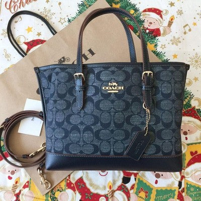 COACH CH228 Mollie Tote 25 2way Chambray Tote Signature Denim 2WAY Outlet New JP