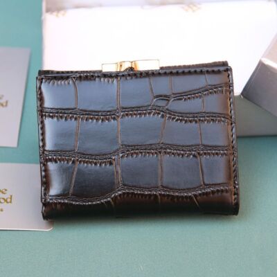 Vivienne Westwood Crocodile Pattern Multi-Card Pocket Wallet 43VV591 blackstripe