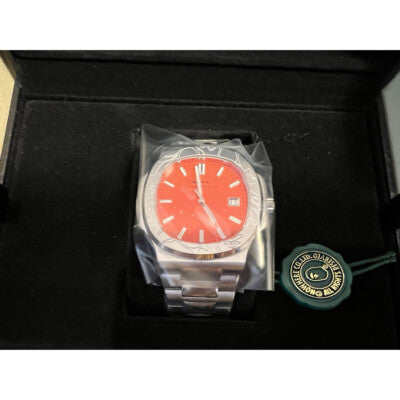 A BATHING APE Type 10 Bapex WRISTWATCH Silver Orange