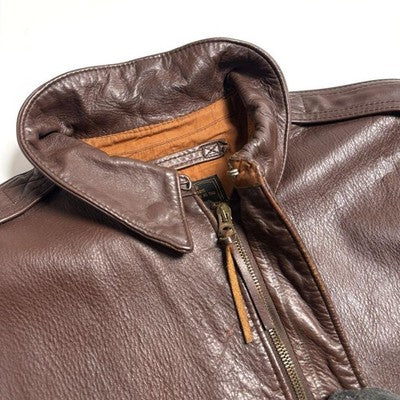 AVIREX A-2 Horse Leather Flight Jacket rider's jacket Brown Size 40/L